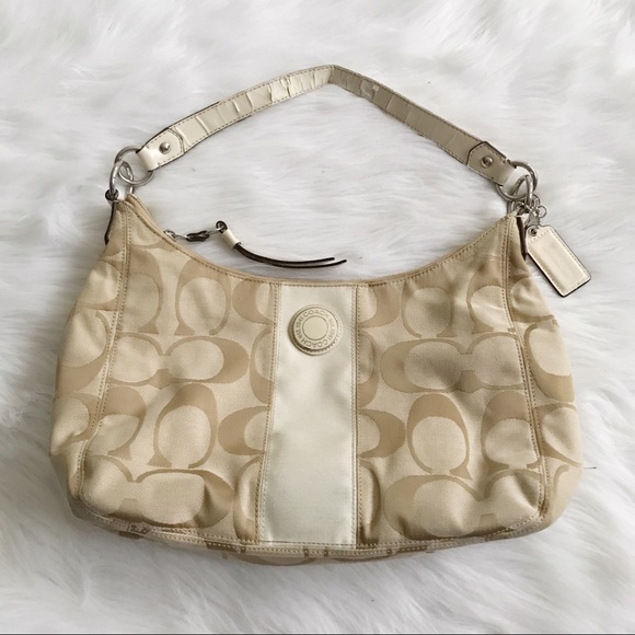 Coach Handbags - COACH Signature Stripe Shoulder Bag F19281